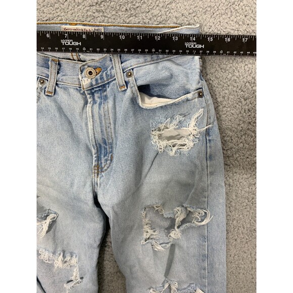 ABERCROMBIE & FITCH 2 Distressed Destroyed Bootcut Fringe Cropped Blown-out Knee - Picture 7 of 11